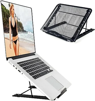 Laptop Stand Adjustable Folding Portable Tablet Desktop Holder Office Support UK • £12.99