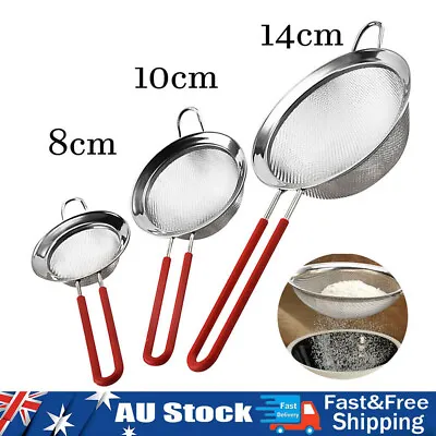 $10.98 • Buy Sieve Strainer Stainless Steel Wire Mesh Flour Food Griddle Hand Kitchen Tools