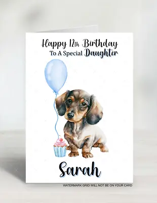 Personalised Dog Birthday Card Dog Dachshund For Her For Him • £2.99