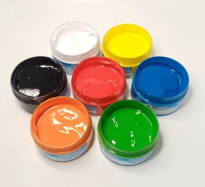 £35 • Buy Screen Printing Ink SET For DARK + LIGHT Fabric Eco Friendly  7 X 100g Colours