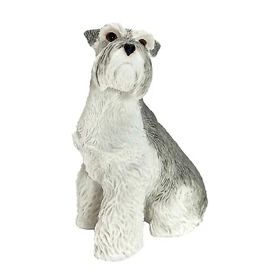 Schnauzer Figurine Hand Painted Gray Uncropped Sitting - Sandicast • $23.99