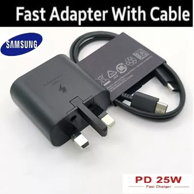 £10.49 • Buy 25W Fast Charger Adapter Plug & 2M Charging Cable For Samsung Galaxy Phones Lot