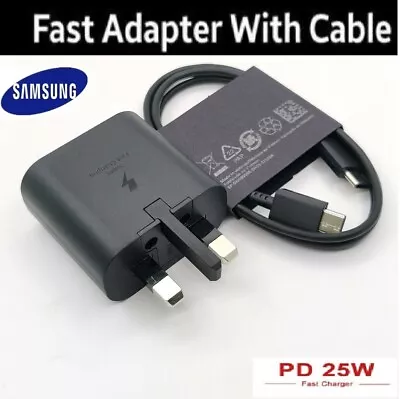 £8.99 • Buy 25W Fast Charger Adapter Plug & 2M Charging Cable For Samsung Galaxy Phones Lot