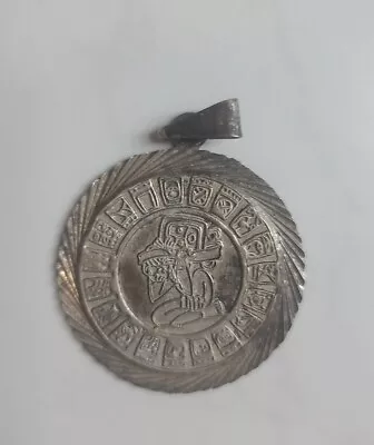 Vintage Aztec Mayan Calendar Pendant Medal • $50