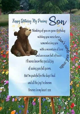 Weatherproof Grave Card Baby Son Nephew Niece Birthday Memorial Child 09 • £4.03