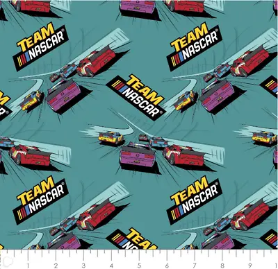 Camelot Fabrics NASCAR Tracks Teal Cotton Fabric By The Yard • £14.41