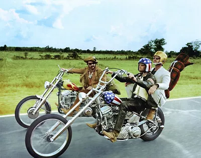 EASY RIDER FONDA HOPPER NICHOLSON ON HARLEY MOTORCYCLE POSTER PRINT COLOR 13x19 • $15.99