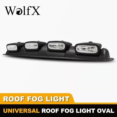 Universal Off-road Roof Top Mounted Fog Light Black Bezel Clear Lens Lamp Bar H3 • $56.99