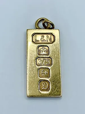 9ct Gold Ingot Pendant Fully Hallmarked 8.71 Grams • £359.99