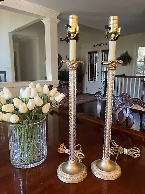 PAIR  Candlestick Lamps MCM Acrylic/lucite  23” Tall • $40