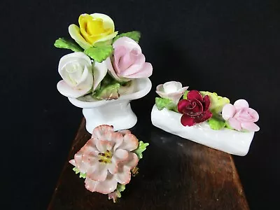 2 X Vintage Coalport Flower Posy's & 1 Posy Brooch  • £6.97