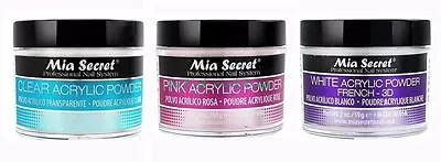Mia Secret Acrylic Nail Powder 3D White Pink Clear - 2 Oz Bottle -MADE IN USA • $11.99
