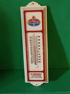 Vintage Amoco Oil Company Indoor/Outdoor Wall Thermometer Very Clean • $20