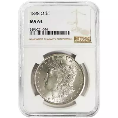 1898-O $1 Morgan Silver Dollar NGC MS63 Brown Label • $99