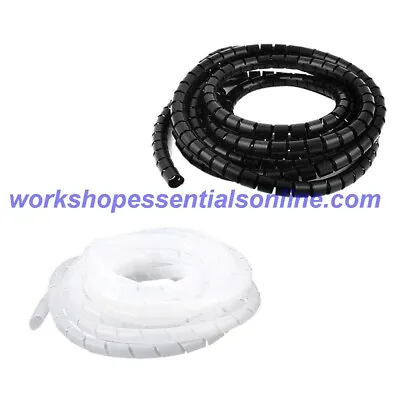 Spiral Wrap Cable Sleeving Expandable Black & Clear Wire Harness-Marine-Auto • £1.45