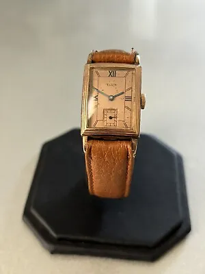 Vintage Elgin 1939 Art Deco Rose Gold Fill Men’s Watch • $145