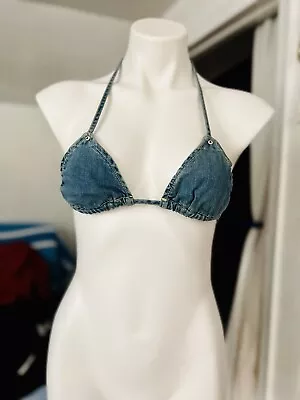 H&M DENIM Triangle Bikini Top / RARE / Made In Turkey / Size: 6 • $15