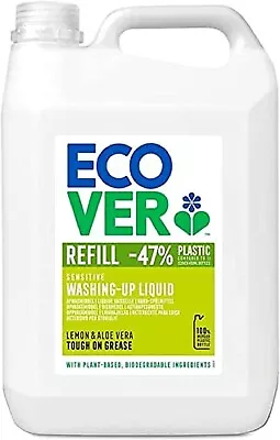 £12.50 • Buy Ecover Washing Up Liquid Refill, Lemon & Aloe Vera, 5 L*