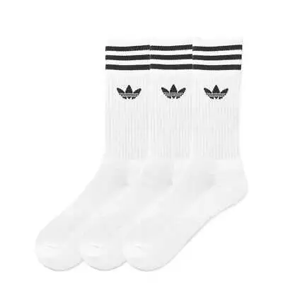 $25 • Buy Adidas - Solid Crew 3 Pack Socks White/Black