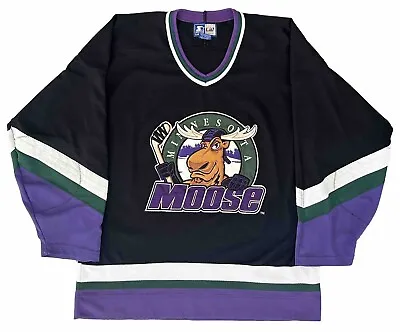 Minnesota Moose Vintage Starter Large NHL Ice Hockey Jersey! • $95.67