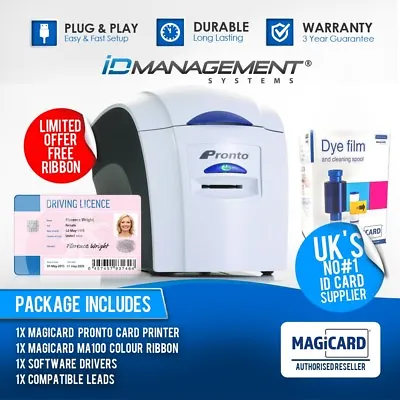 Magicard Pronto ID Card Printer • FREE Ribbon • FREE Delivery • £749