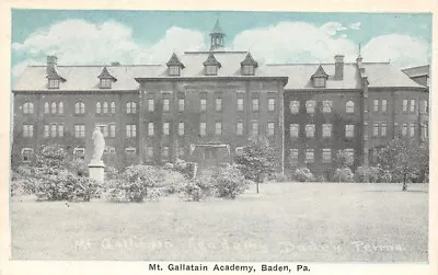 Mt Gallatain Academy Baden Pa Auburn Post Card Mfg Co Reproduction • $6.99