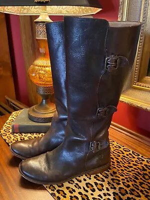 Frye Tall Paige Brown Leather 3 Buckle Women’s 8 M Boots • $35