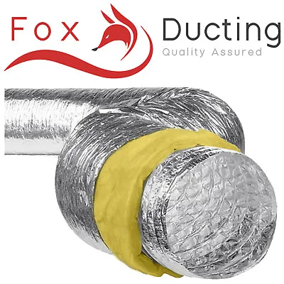 Hydroponic 8  Inch/200mm Acoustic Insulated Low Noise Silent Ducting 5m Meter • £25.99