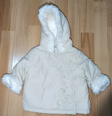 Baby Girls Beige Padded Coat For 1 Months From M&S - Excellent Condition  • £2