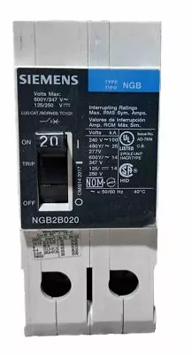 Siemens NGB Circuit Breaker NGB2B020 20AMP 600VOLT 2POLE NOB • $175