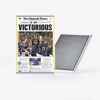 Michigan Wolverines National Title 2024 Newspaper Fridge Magnet 2x3 Detroit News • $6.49