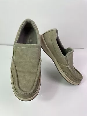 Mens Margaritaville Size 9.5 Light Tan Canvas Slip On MFM 181205 • $24.40