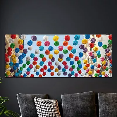 £78.95 • Buy Glass Print Wall Art Living Room Tempered 125x50 Chinese Lanterns Paper