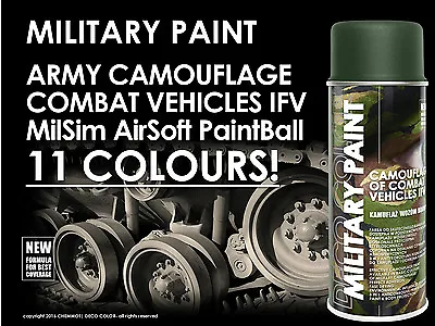 DECO COLOR MILITARY SPRAY PAINT CAMOUFLAGE ARMY PAINTBALL AIRSOFT ASG MilSim DIY • £9.99