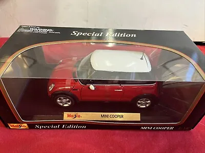 ** NEW **  Maisto 1:18 Mini Cooper Special Edition Red & White (31619) Car • $25