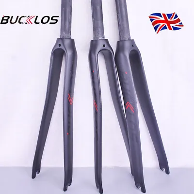 BUCKLOS 1-1/8  Road Bike Fork 700C Full Carbon Fiber Matt 3K Cycling Front Forks • £58.99