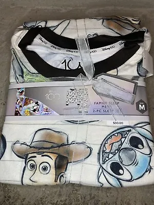 Men's Disney 100 Character Mash-up Matching Family Pajama 2pc Set Size M New • $25