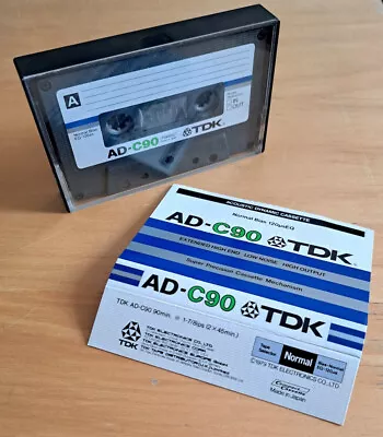 Tdk Ad-c90 Vintage Used Cassette Tape Made In Japan 1979 Clean Card • £7