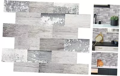 -Sheet Peel And Stick Wall Tiles PVC Backsplash Back Splash Stick 10 Light Wood • $35.52