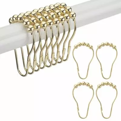 Set Of 12 Shower Curtain Hooks Rings Metal Shower Curtain Hooks For Bathroom Rod • $8.68