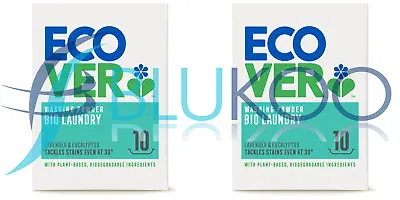 Ecover Concentrated Bio Washing Powder 10 Washes - 750g (Pack Of 2) • £13.55