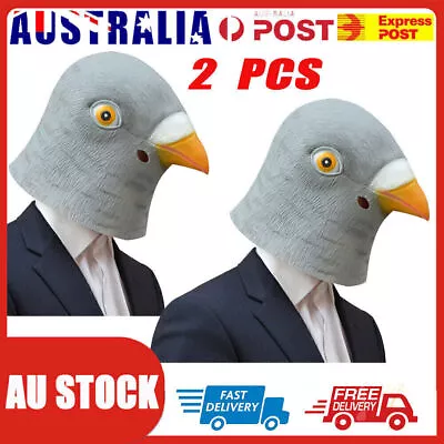 2X Pigeon Head Mask Creepy Animal Halloween Costume Theater Prop Latex Toys AU • $24.69