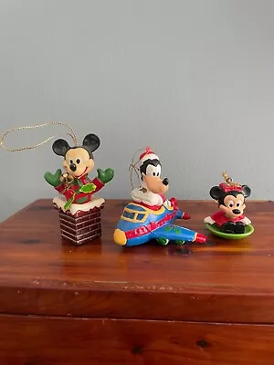 Kurt Adler Walt Disney World Plastic Christmas Ornaments Mickey Minnie Goofy Set • $12.99