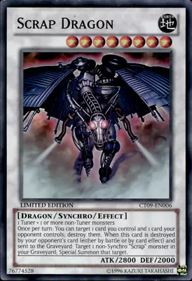 SCRAP DRAGON CT09-EN006 SUPER RARE LIMITED ED LP YuGiOh • £1.38