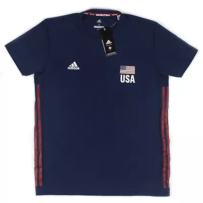 Men's Adidas USA Volleyball 3-Stripes Jersey T-Shirt CF1595 Primeblue • $19.99