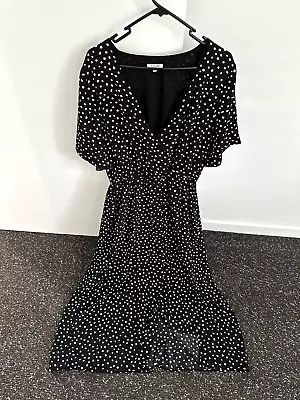 Tussah Ladies Black White Midi Split Dress 14 • $10