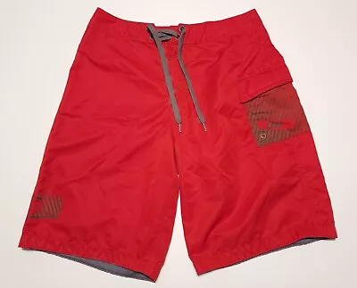$24 • Buy 2010 Oakley Red Logo Wax Comb Surf 32 Board Shorts