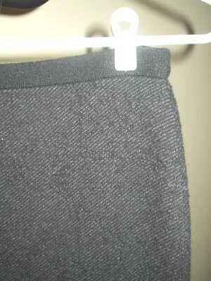 Eileen Fisher Wool Blend Pencil Knee Length Pull On Skirt Black/gray Sz S Or P • £14.45