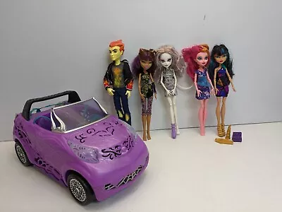 Set Of Monster High Dolls & Scaris Purple Car • $25.25