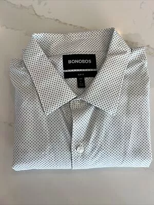 Bonobos Button Down Shirt Mens Size L Long Slim Fit Stretch Polka Dot • $17.50